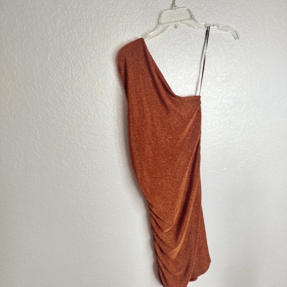 Posse Charlotte One-shoulder Mini Dress in Lurex-jersey Sz M - Picture 9 of 10
